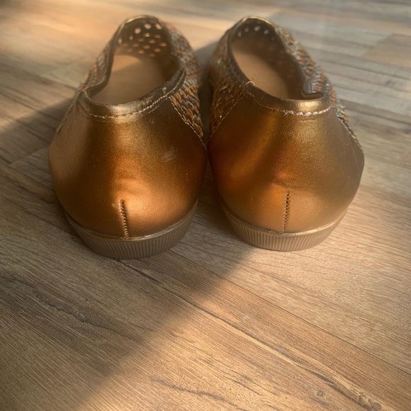 Vintage Cobbie Silver & Gold Metallic Weave Shoes - Picture 7 of 7